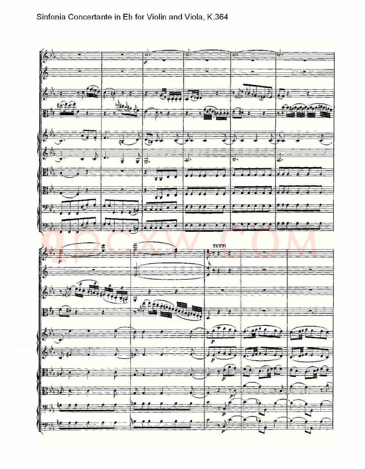Eb调小提琴与中提琴炫技序曲, K.364(二)