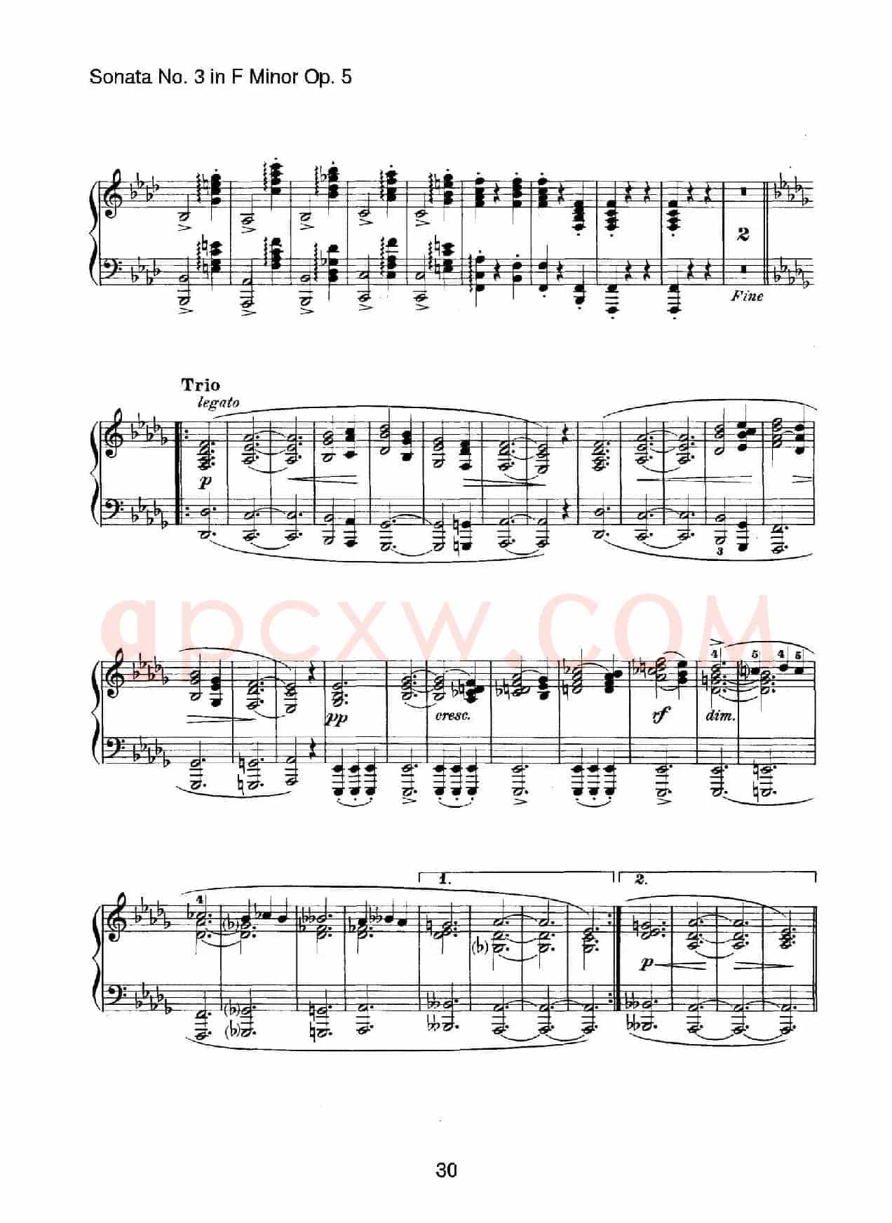 Piano Sonata No.3 in f Minor Op.5(f小调第三钢琴奏鸣曲)