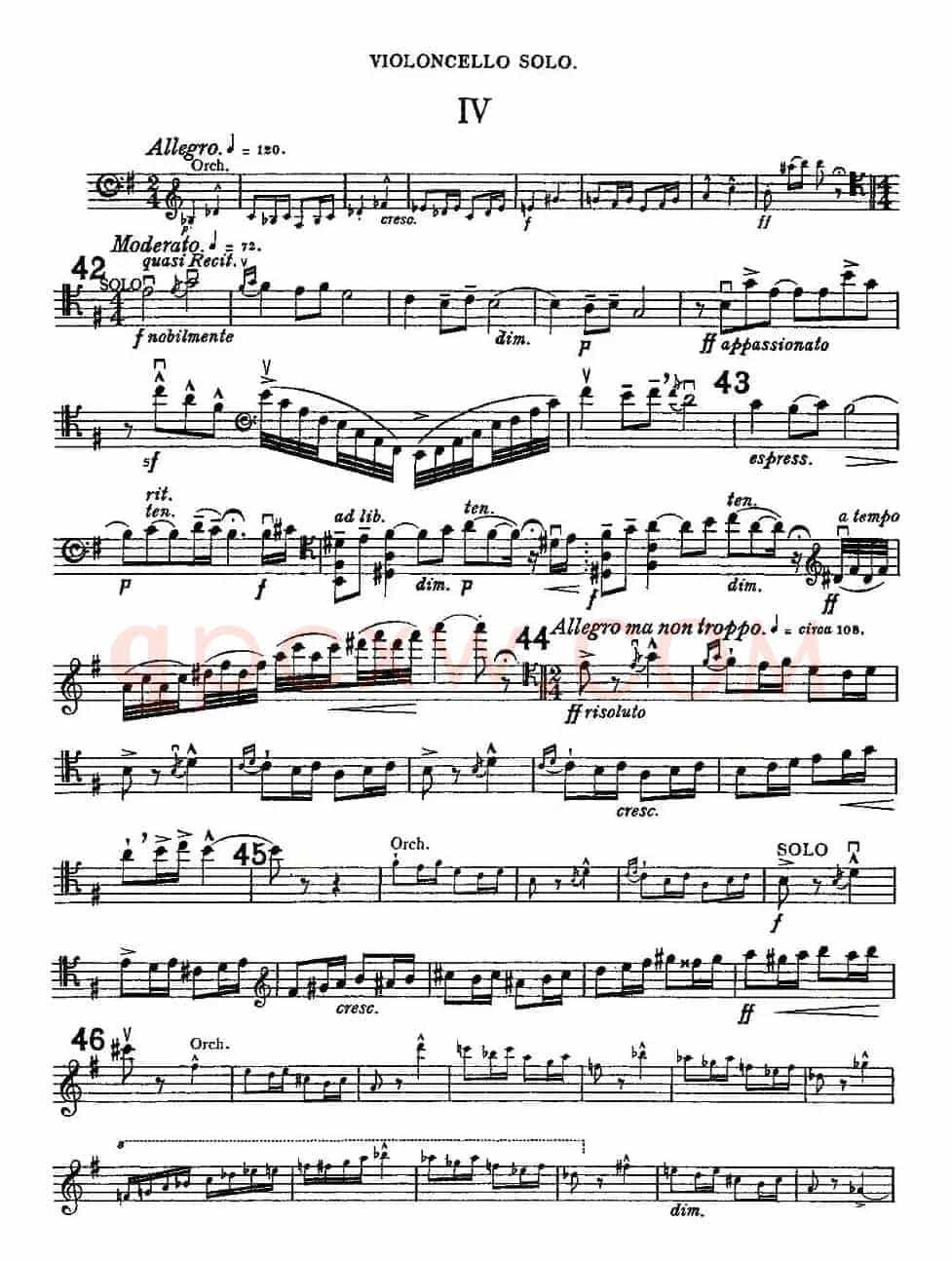 Edward Elgar Concerto e Minor Op85 For Cello（Cel）