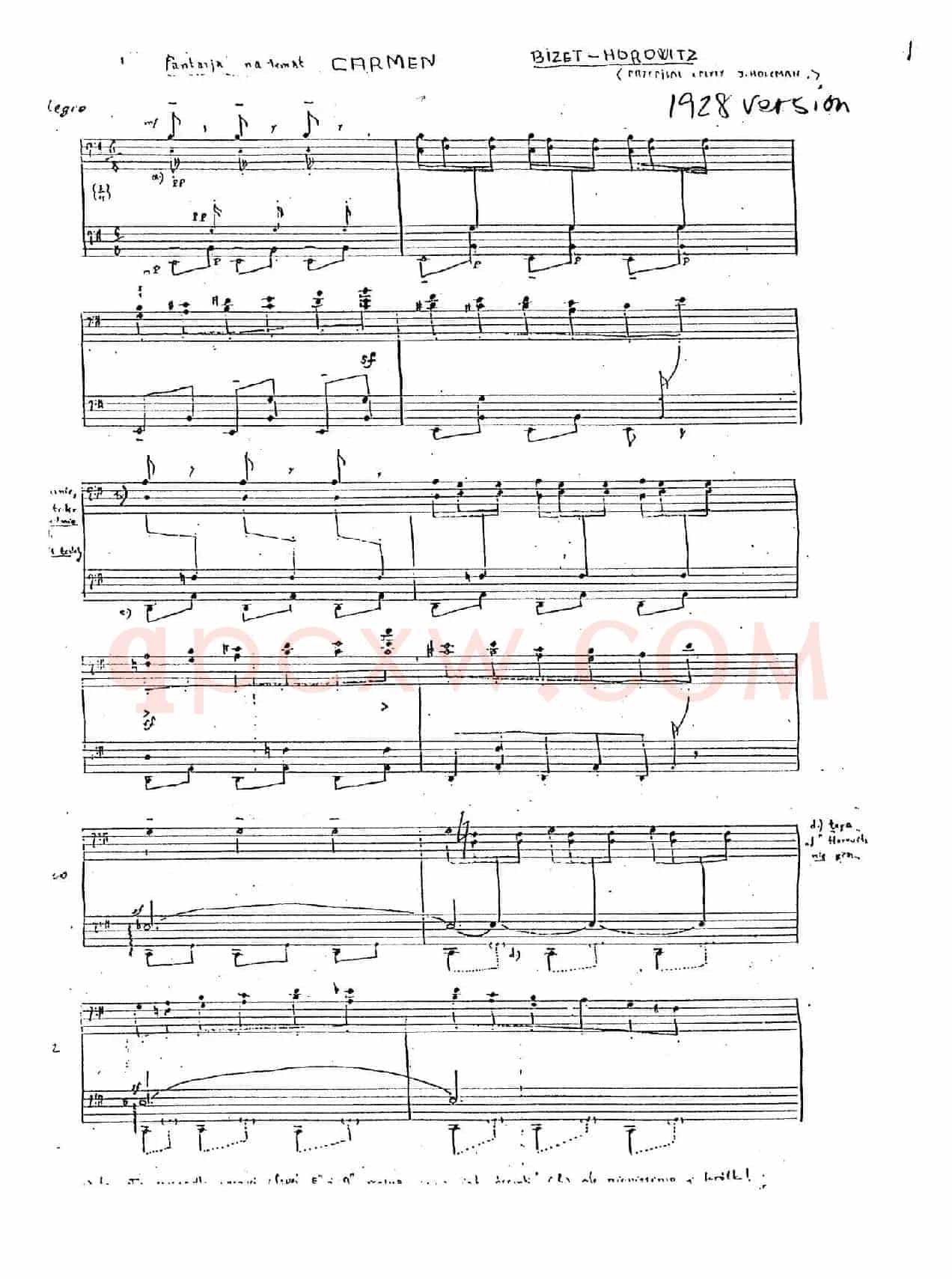Carmen Variations 12 Pieces(12首卡门主题变奏曲·1)