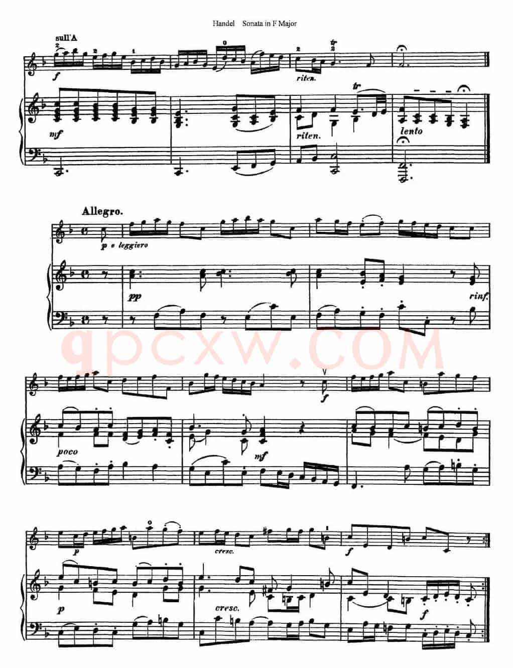 Violin Sonata No.3 in F major（小提琴+钢琴伴奏）