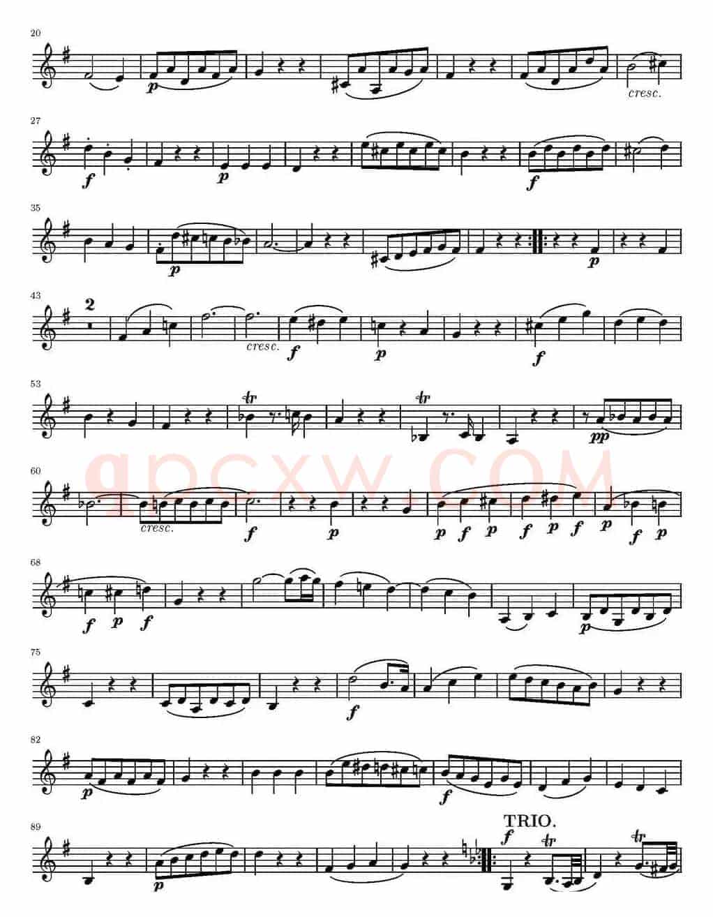 String Quartet KV.387（弦乐四重奏第二小提琴分谱）