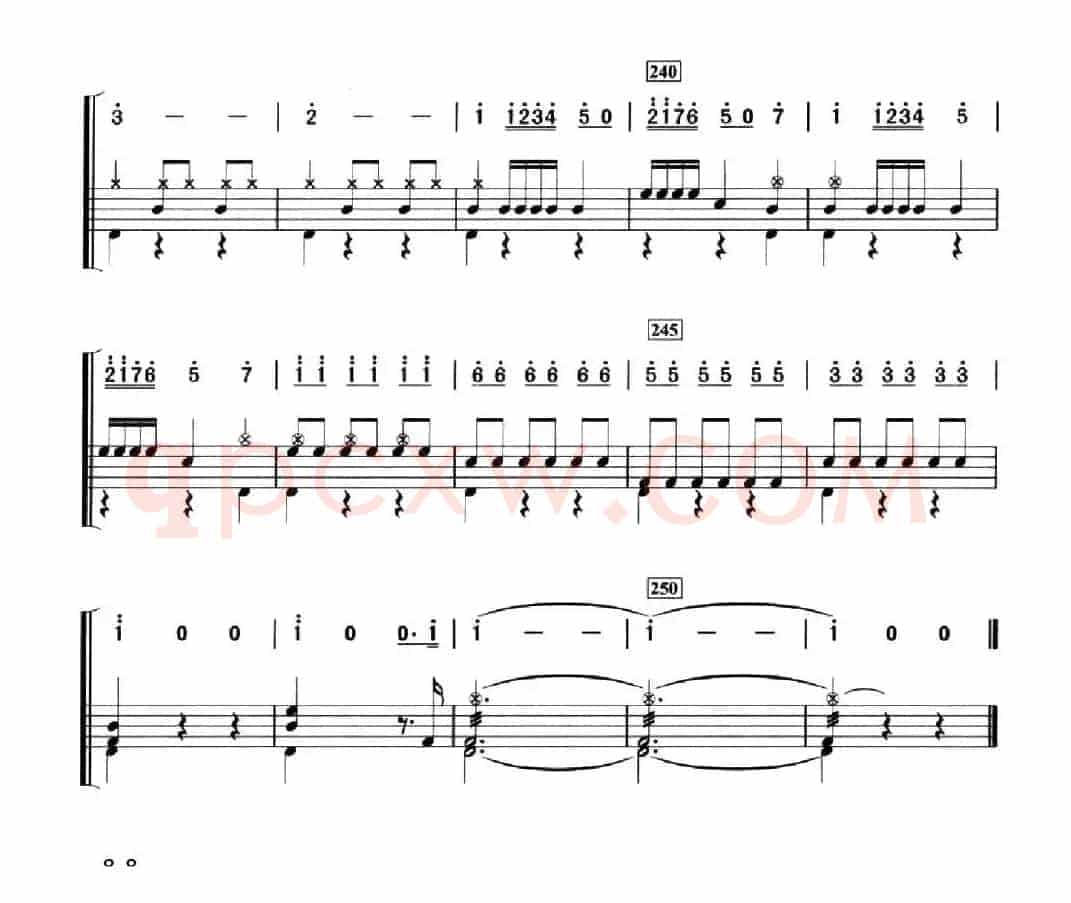 [法]溜冰圆舞曲（架子鼓、简谱+鼓谱）
