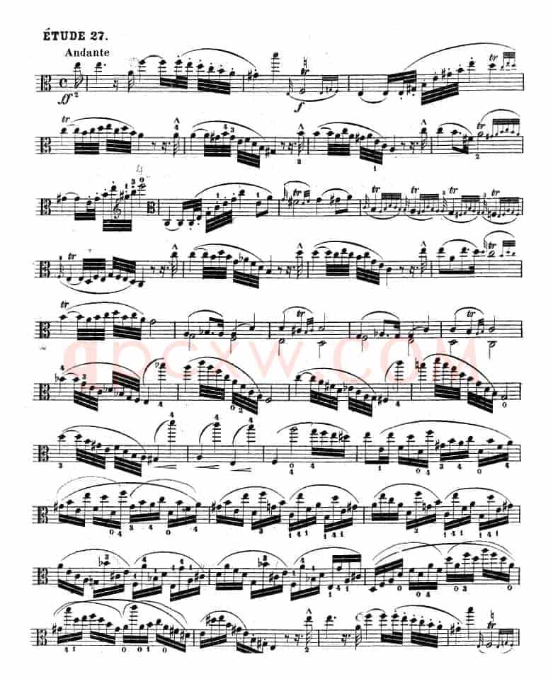 克莱采尔《中提琴练习曲40首》（ETUDE 27-29）