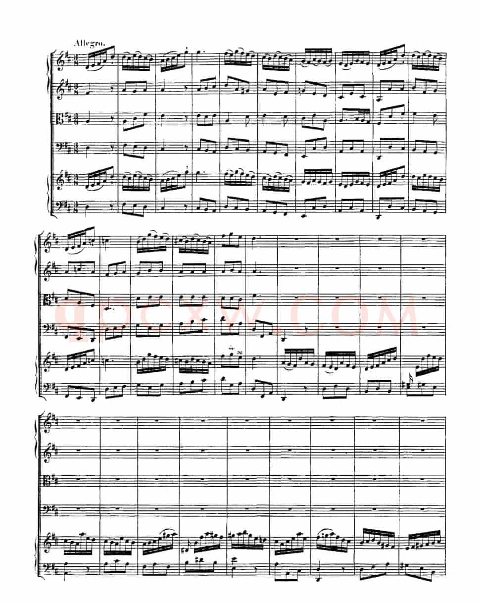 Harpsichd Concerto in D Maj BWV 1054(D大调第三号古钢琴协奏曲·总谱)