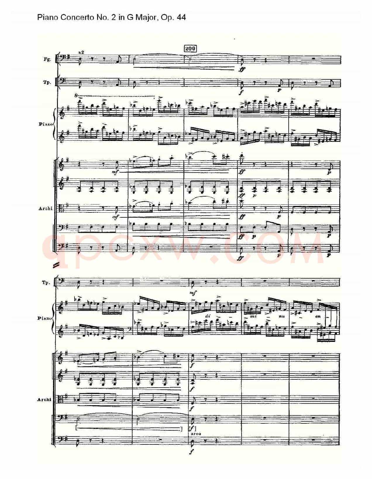 G大调第二钢琴协奏曲, Op.44第三乐章(一)