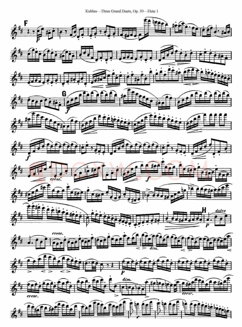 库劳长笛二重奏大练习曲Op.39——Flute 1（No.3）