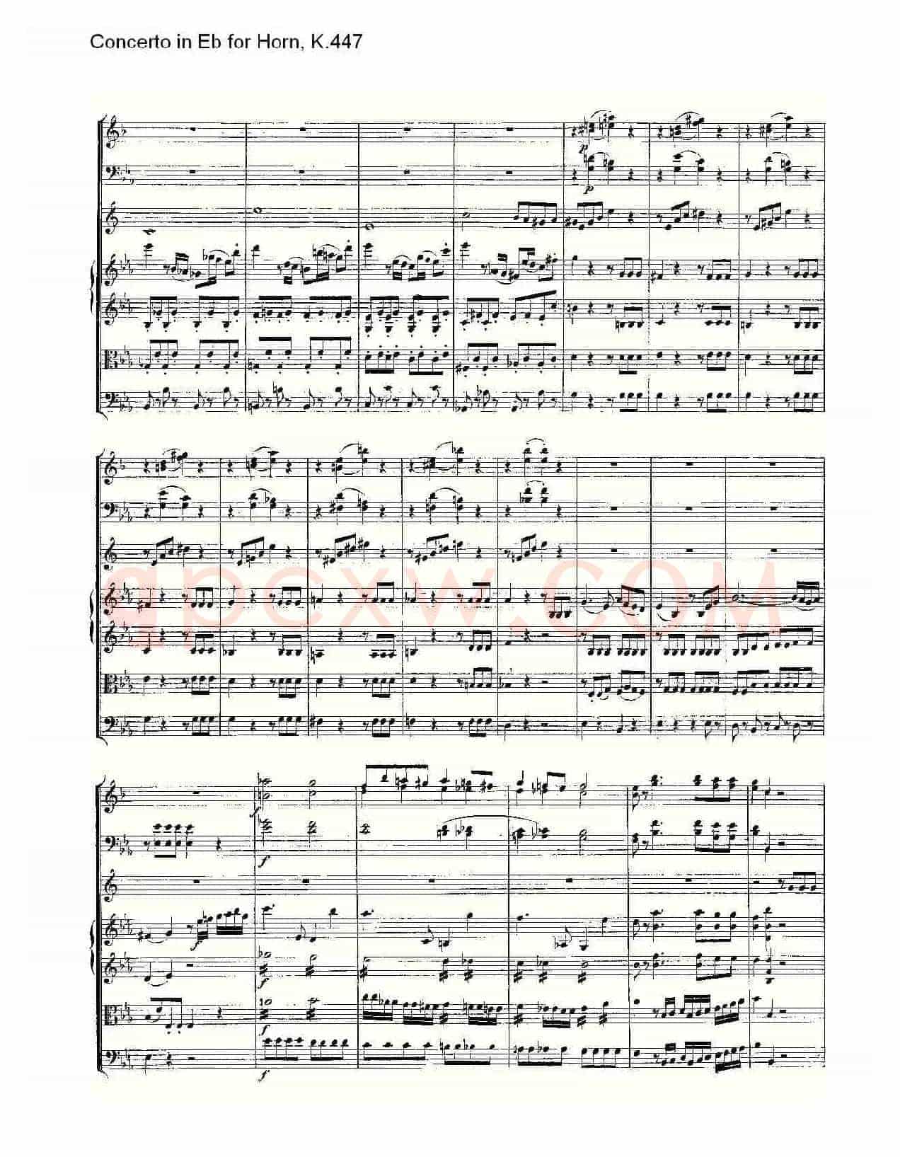 Concerto in Eb for Horn, K.447(Eb调法国号协奏曲, K.447)