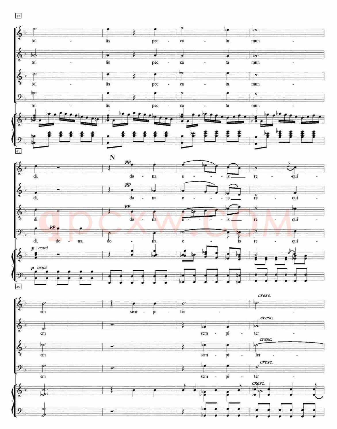 N°12 Agnus Dei（萨克斯四重奏+钢琴伴奏）