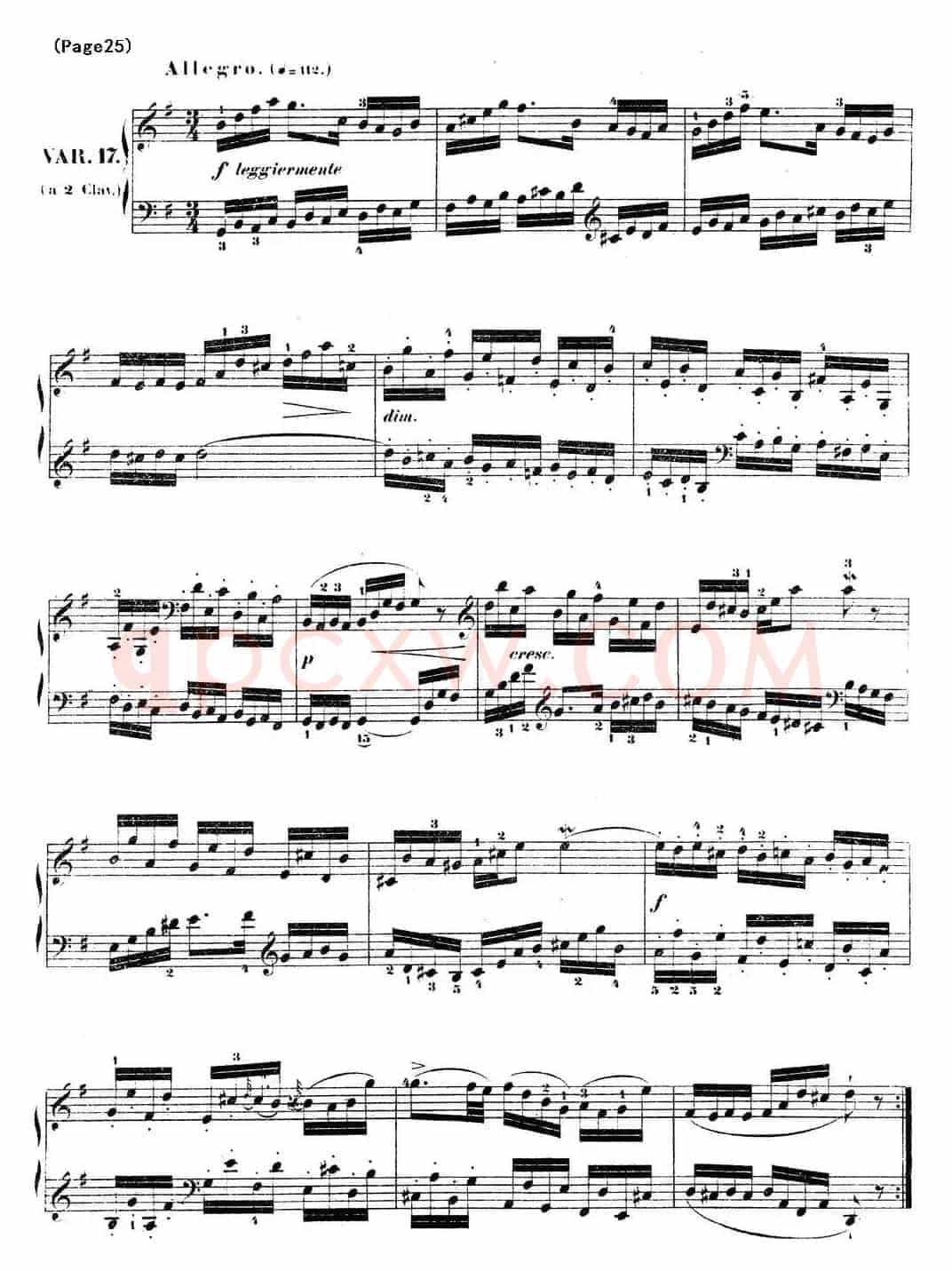 哥德堡变奏曲 巴赫 Goldberg Variationen BWV988
