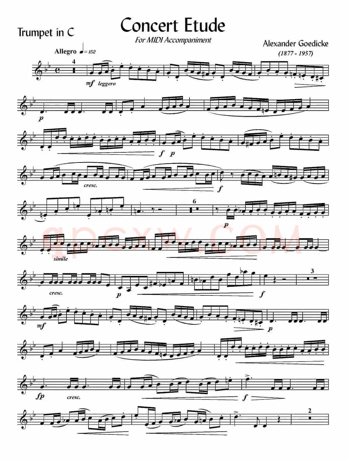 Concert Etude （音乐会练习曲、C调）（小号）
