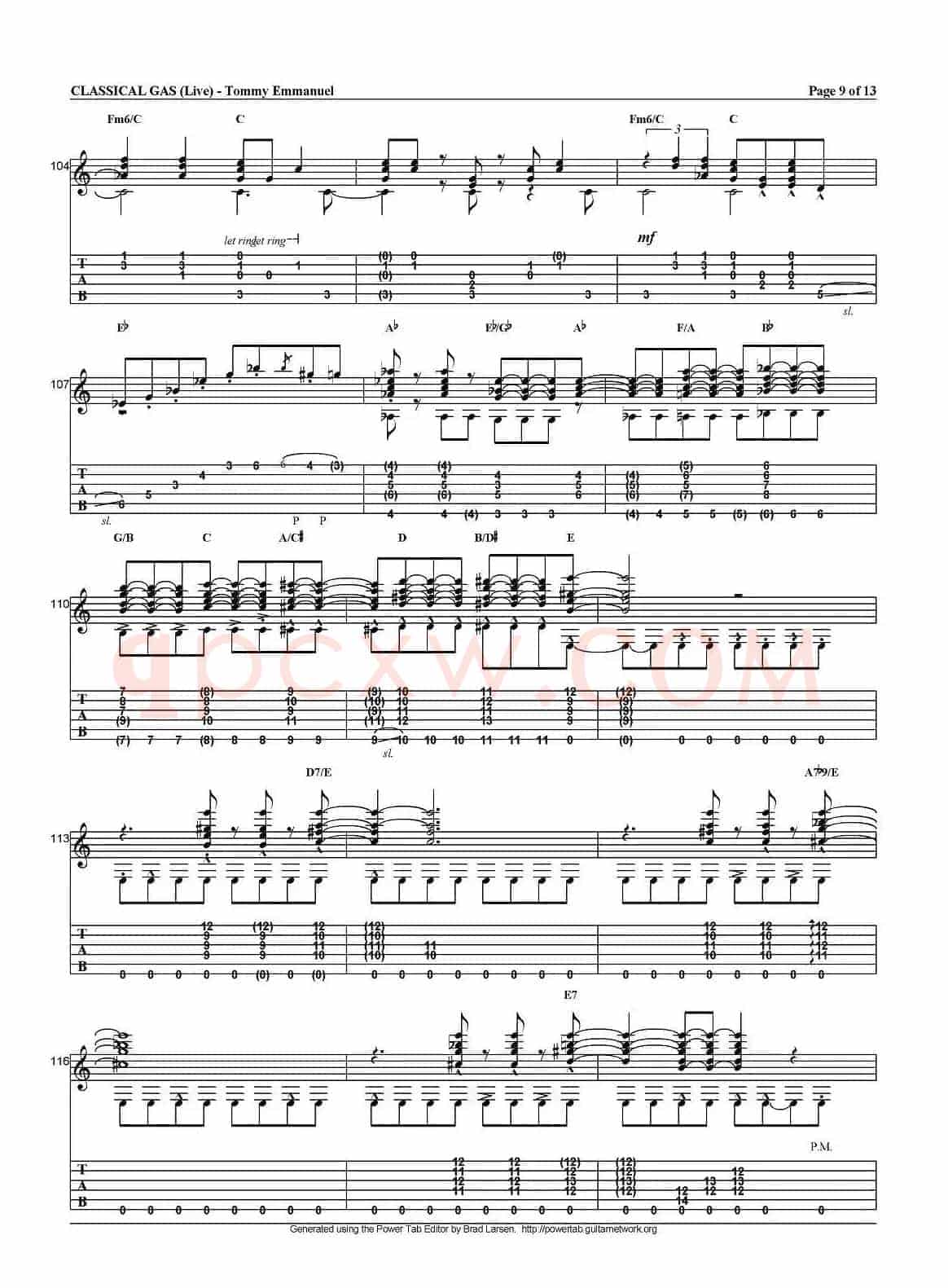 tommy emmanuel：classical gas（指弹吉他）
