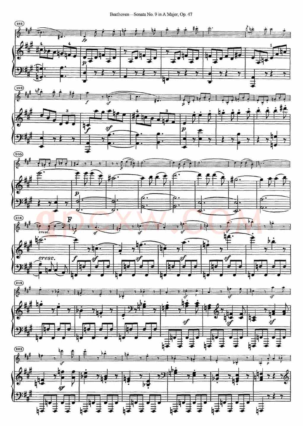 Violin Sonata No.9 in A Major Op.47（小提琴+钢琴伴奏）