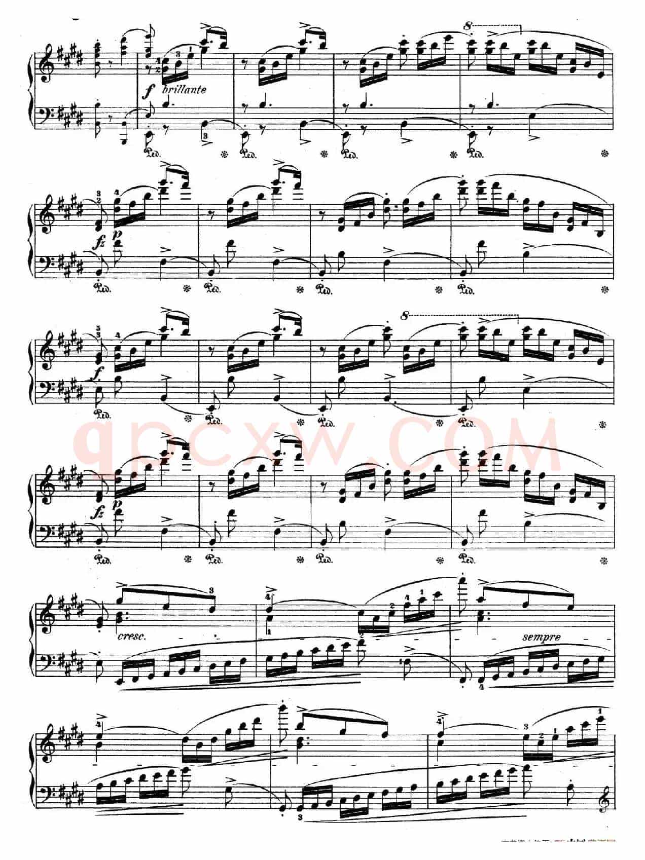 e小调第一钢琴协奏曲 Op.11((钢琴独奏版·第三乐章)