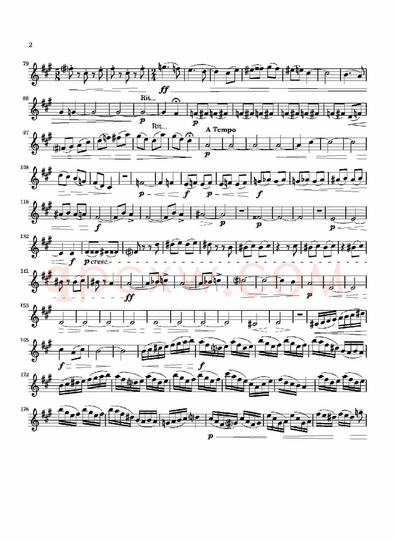 Movement（四重奏中音萨克斯分谱）