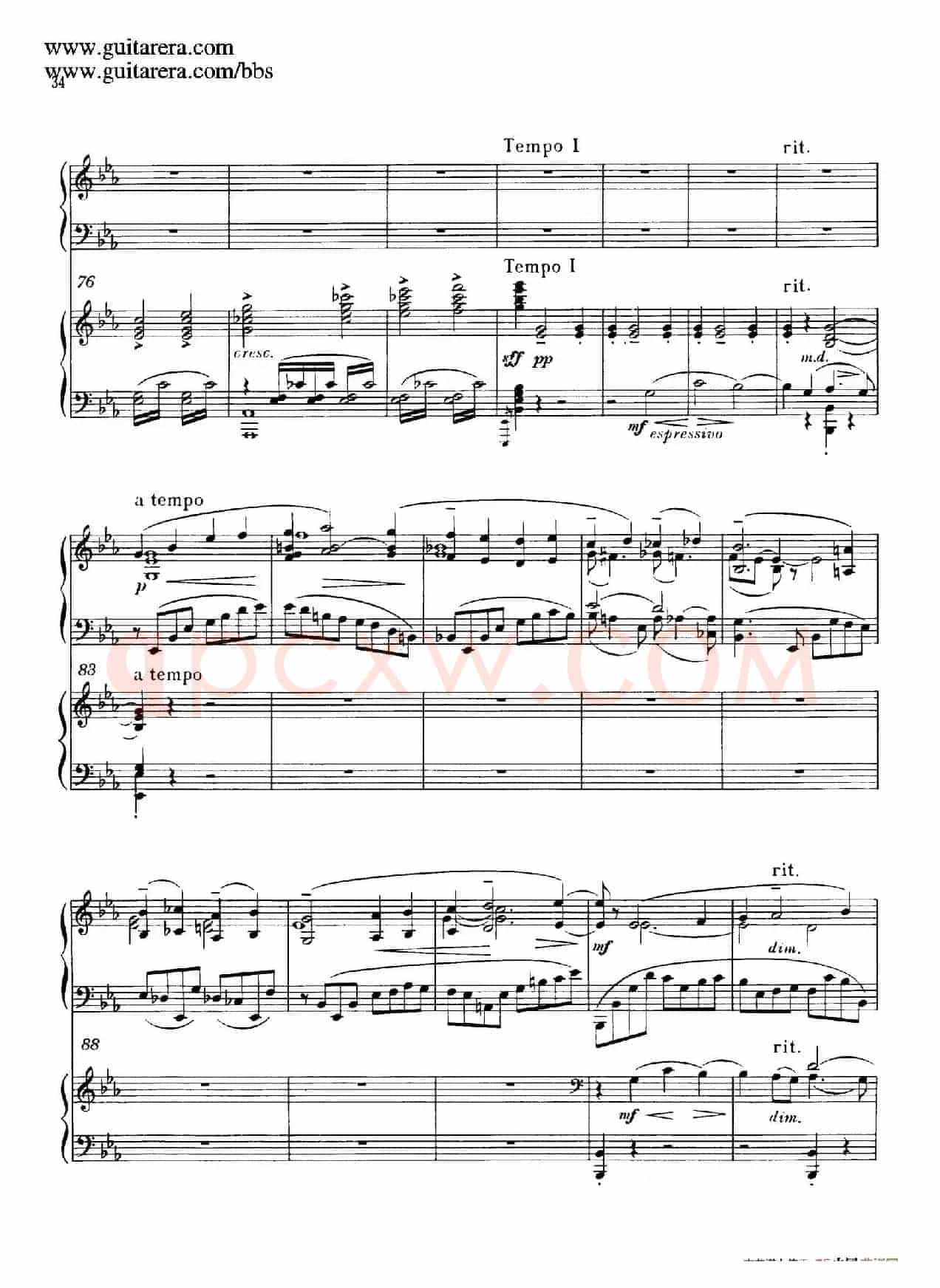 c小调第二钢琴协奏曲 Op.18(双钢琴·第一乐章)