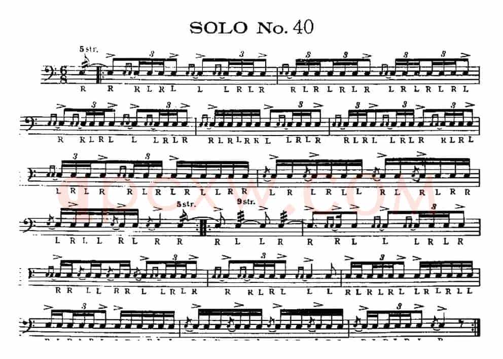 美国军鼓 SOLO No.36-40（爵士鼓谱）