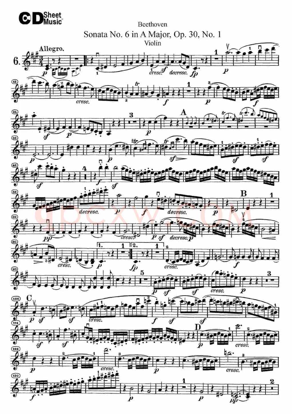 Violin Sonata No.6 in A Major Op.30 No.1
