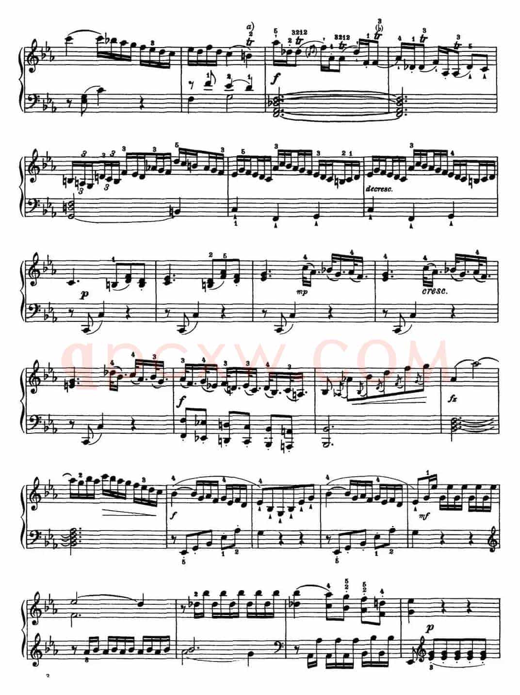 海顿 钢琴奏鸣曲 Hob XVI 28 in E-flat major