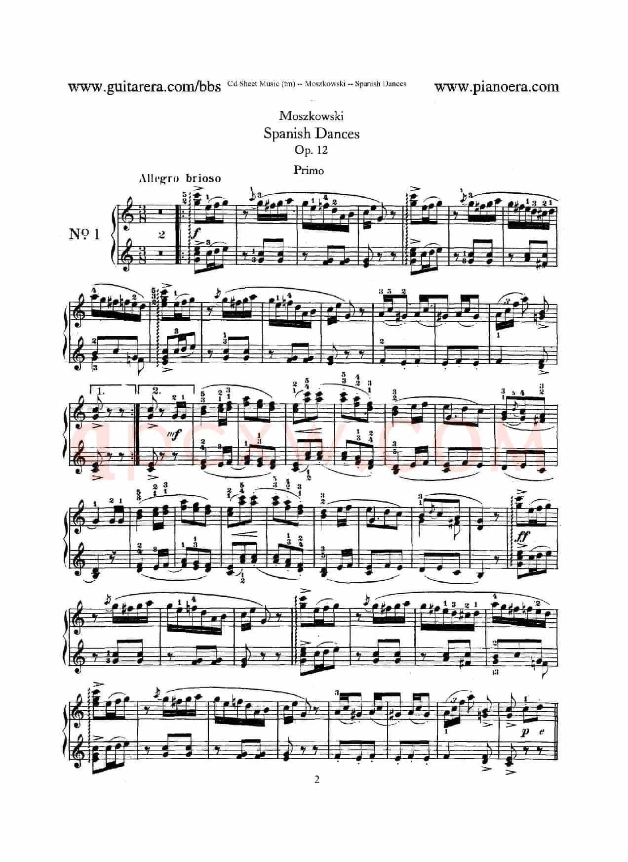 Spanish Dances Op.12(西班牙舞曲·四手联弹版)