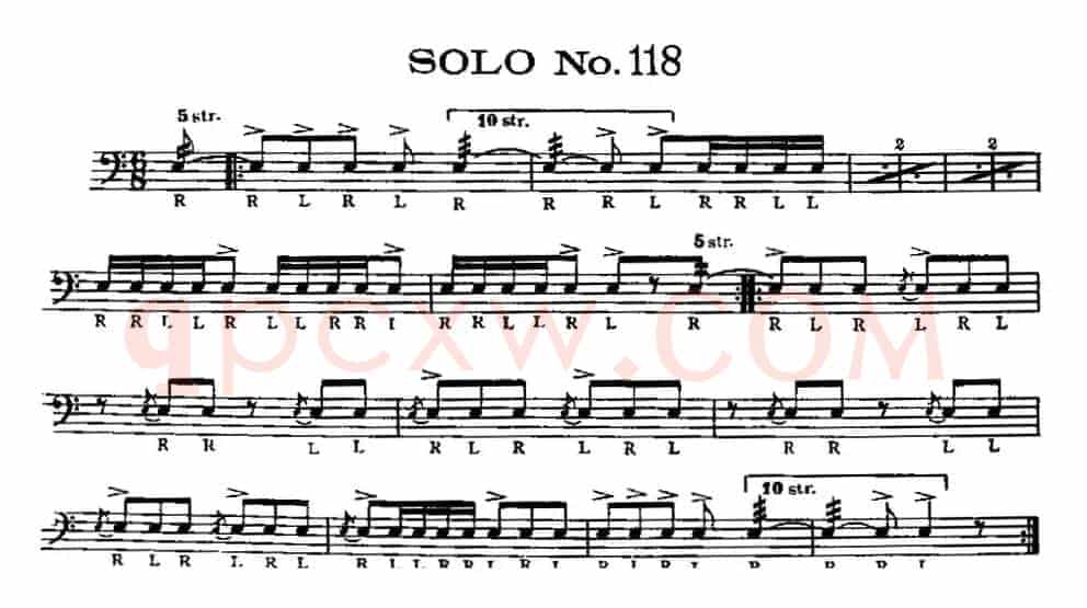 美国军鼓 SOLO No.116-120（爵士鼓谱）