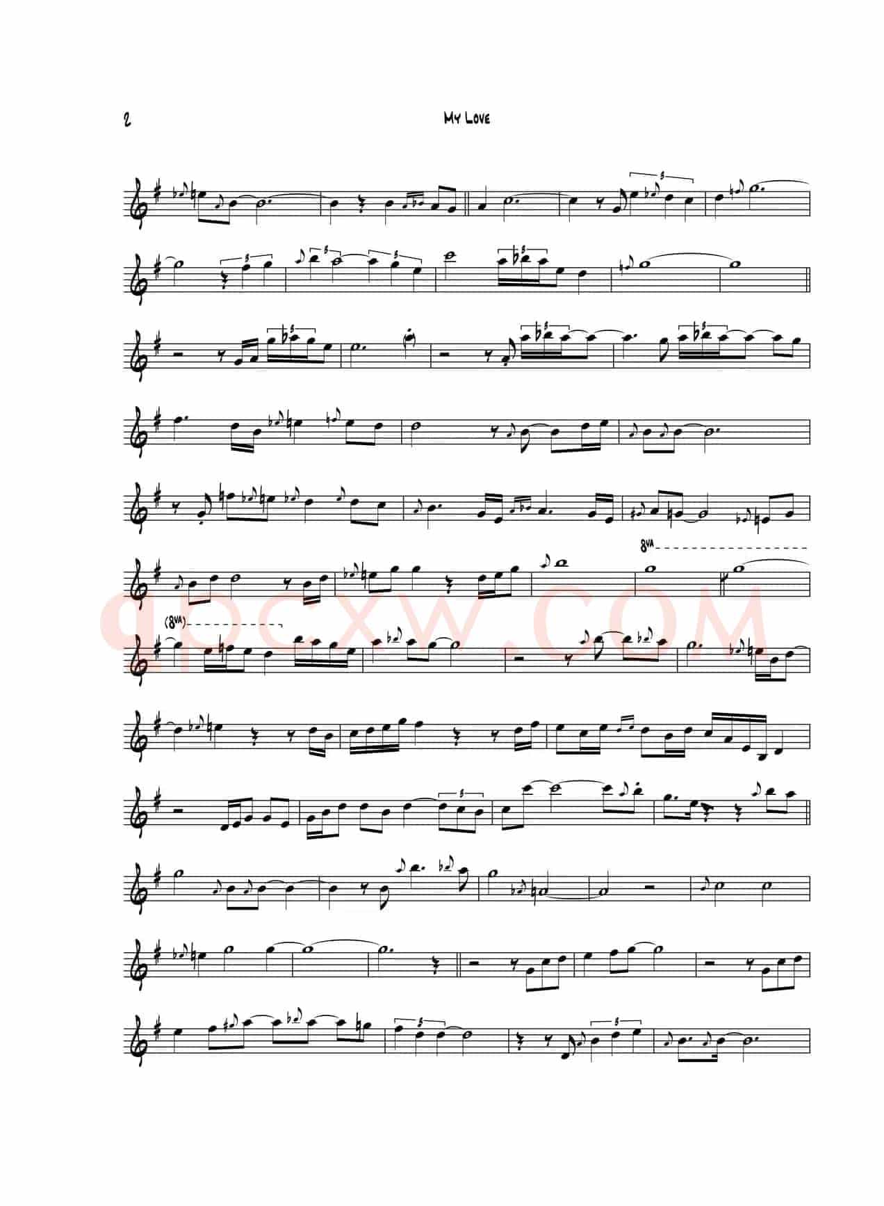 My Love（次中音萨克斯）