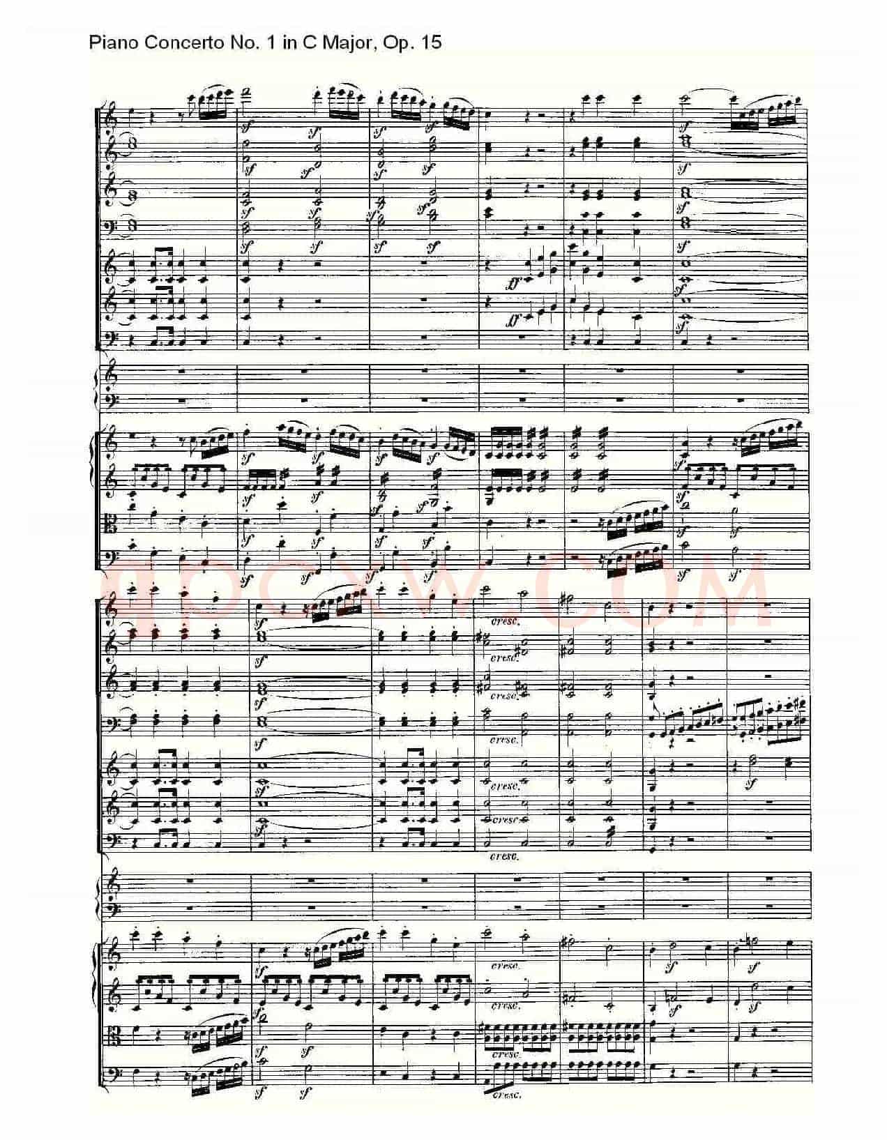 C大调钢琴第一协奏曲 Op.15 第一乐章