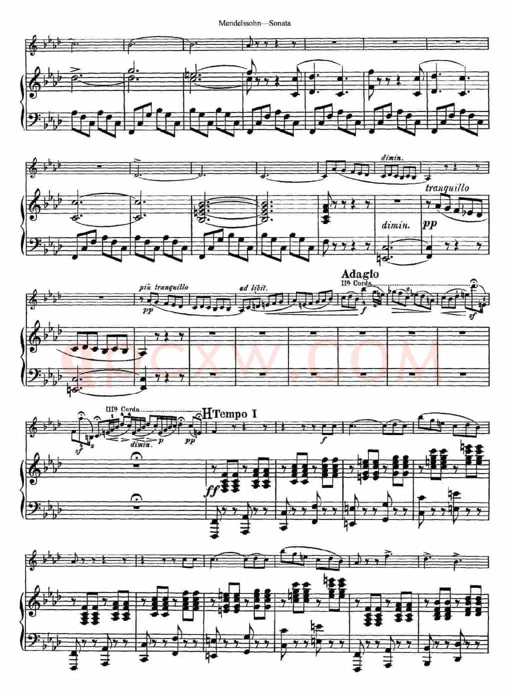 Mendelssohn Violin Sonata（小提琴+钢琴伴奏）