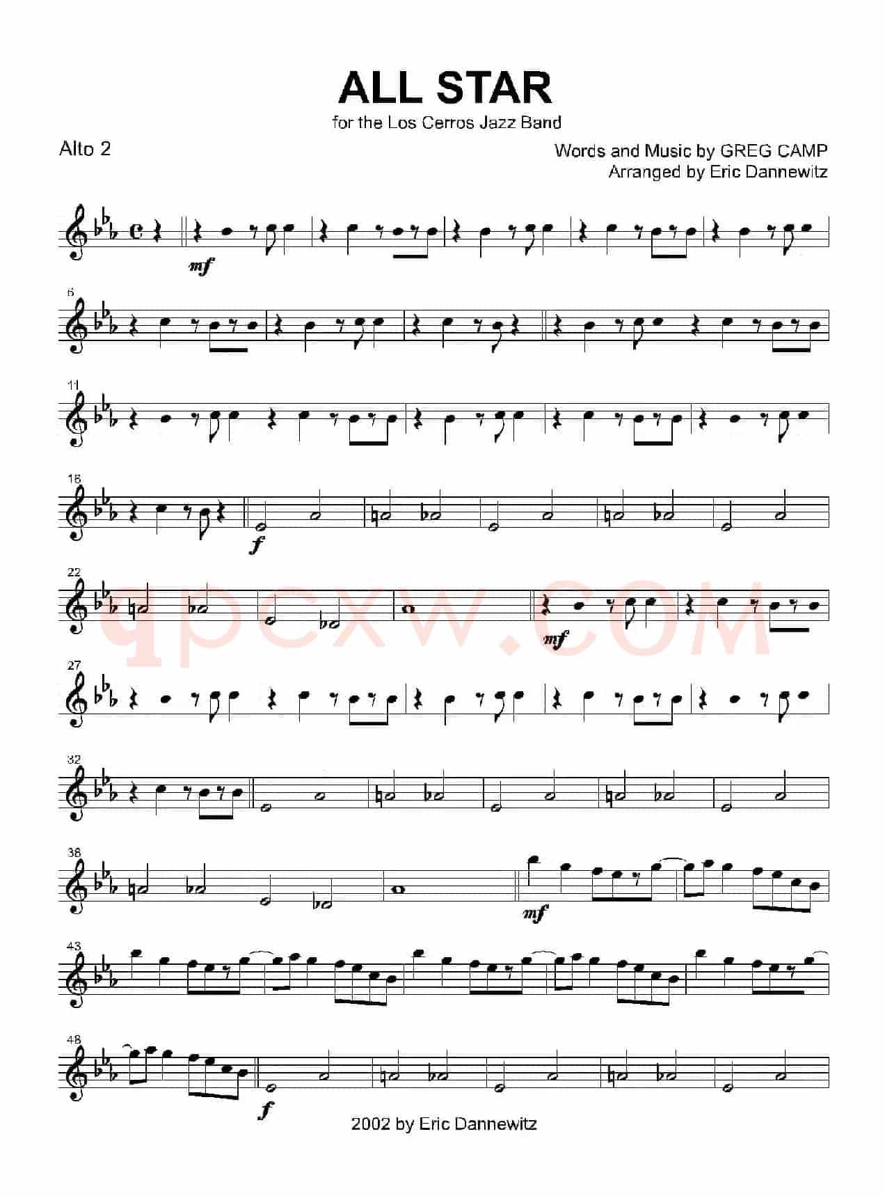 ALL STAR（2支中音萨克斯分谱）