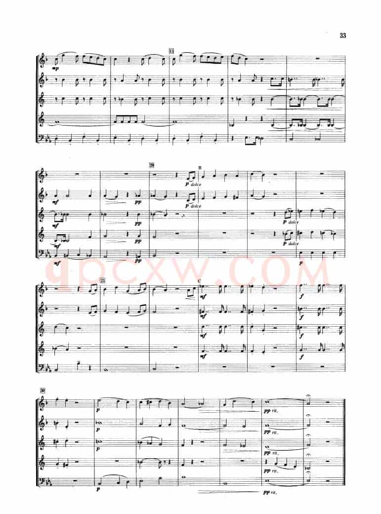 为铜管五重奏改编的四首歌曲