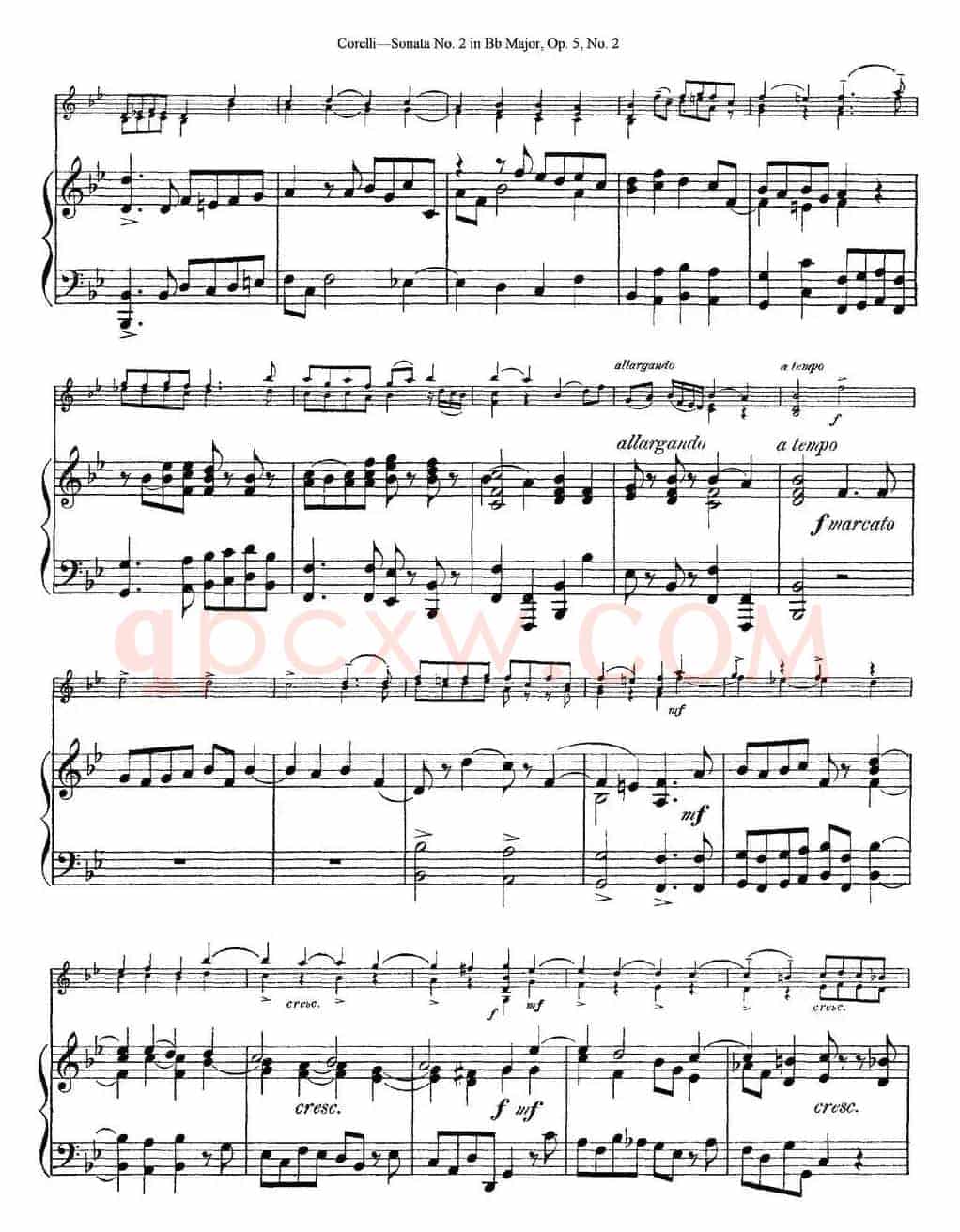 Sonata No.2 in Bb MajorOp.5 No.2（小提琴+钢琴伴奏）