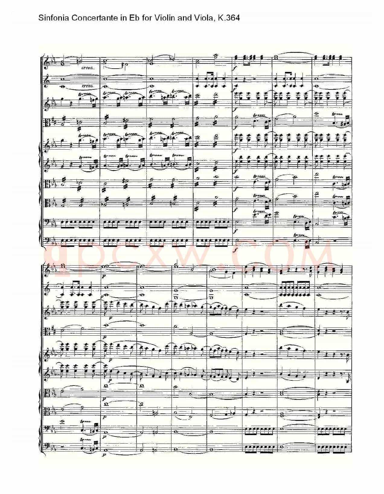 Eb调小提琴与中提琴炫技序曲, K.364(一)