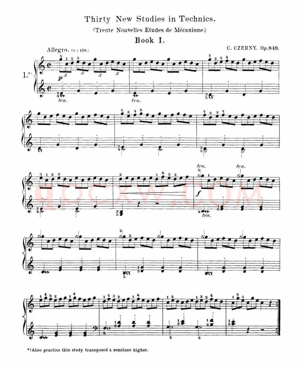 Czerny - 30 New Studies - 1（车尔尼Op849 - 30首练习曲）