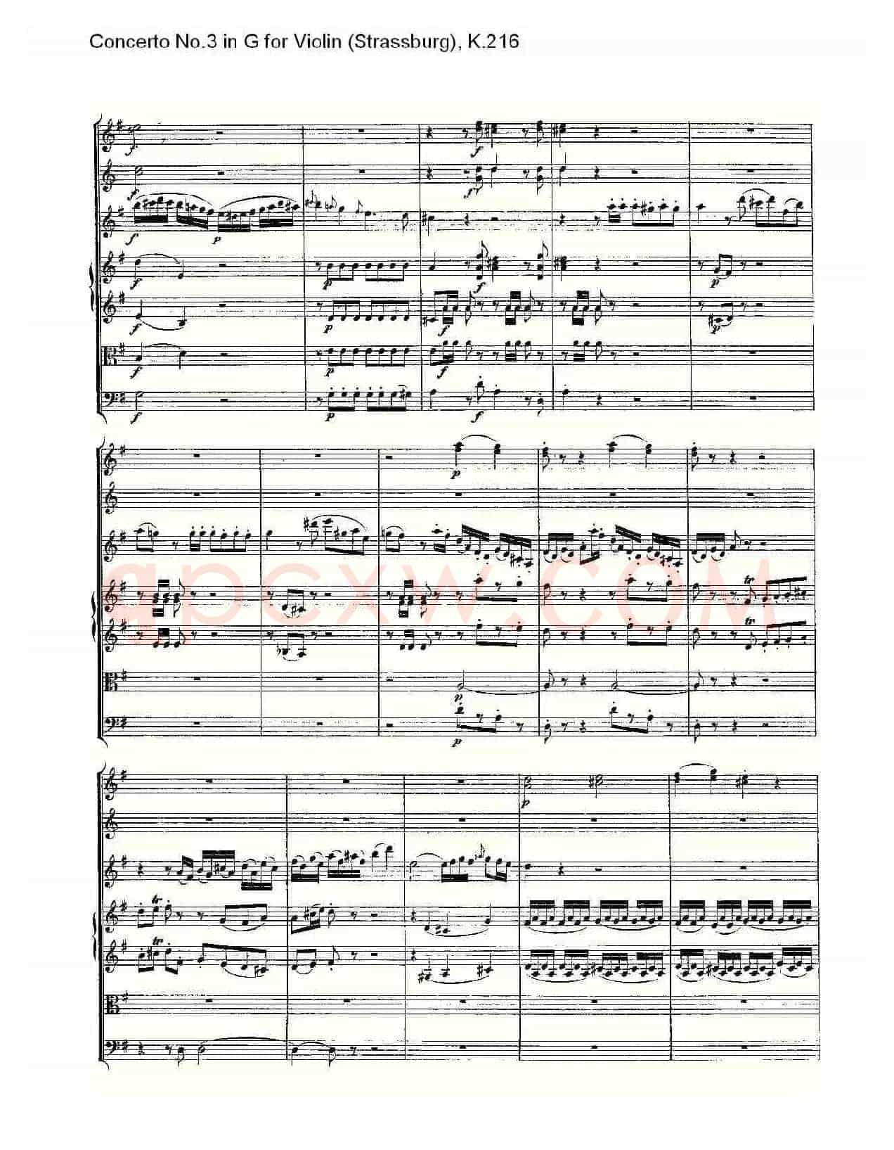 Concerto No.3 in G for Violin K.216(G调小提琴第三协奏曲, K)