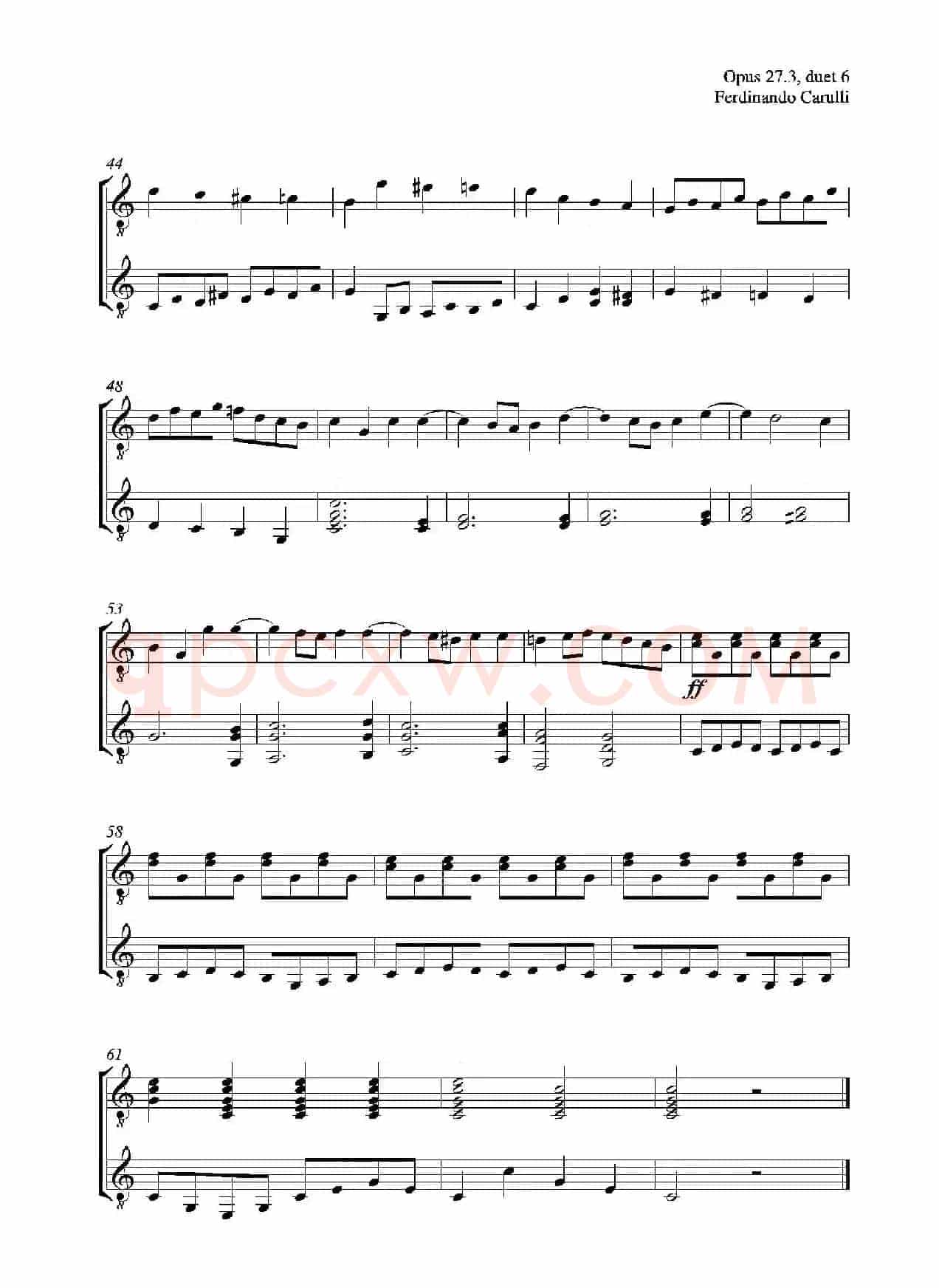 Metodo Completo Op.27-3（古典吉他二重奏练习·6）