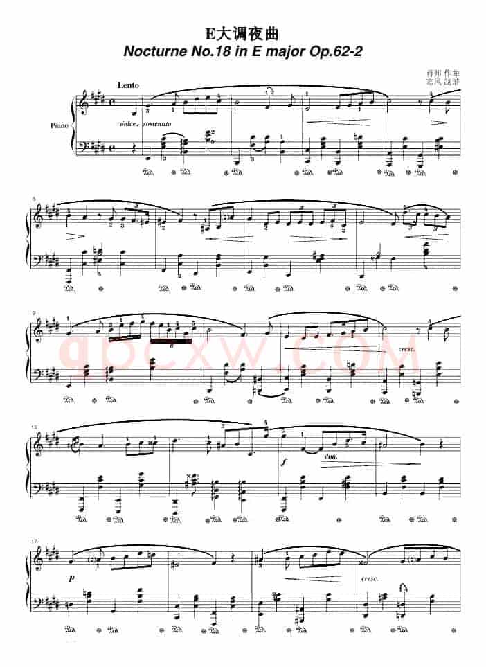 降E大调夜曲（op.62-2）