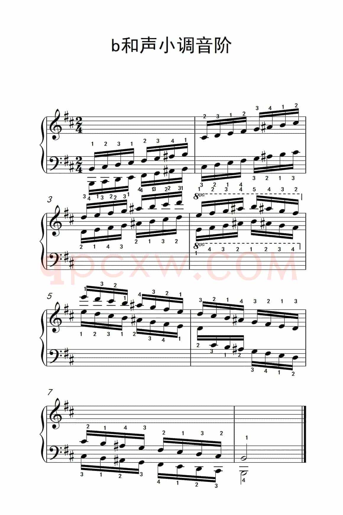 第八级6.b和声小调音阶（中央音乐学院 钢琴（业余）考级教程 7-9级）