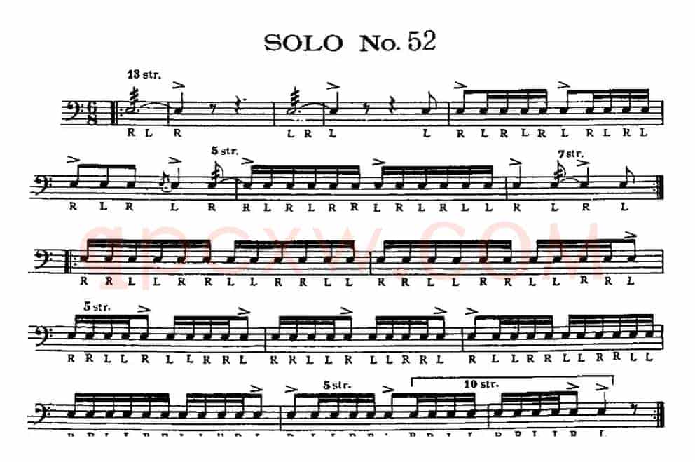 美国军鼓 SOLO No.51-55（爵士鼓谱）