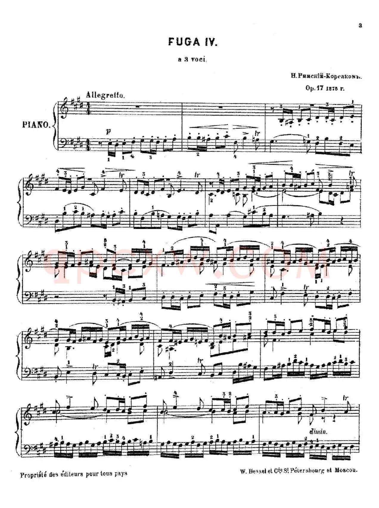 Six Fugues Op.17（6首赋格·Ⅳ）