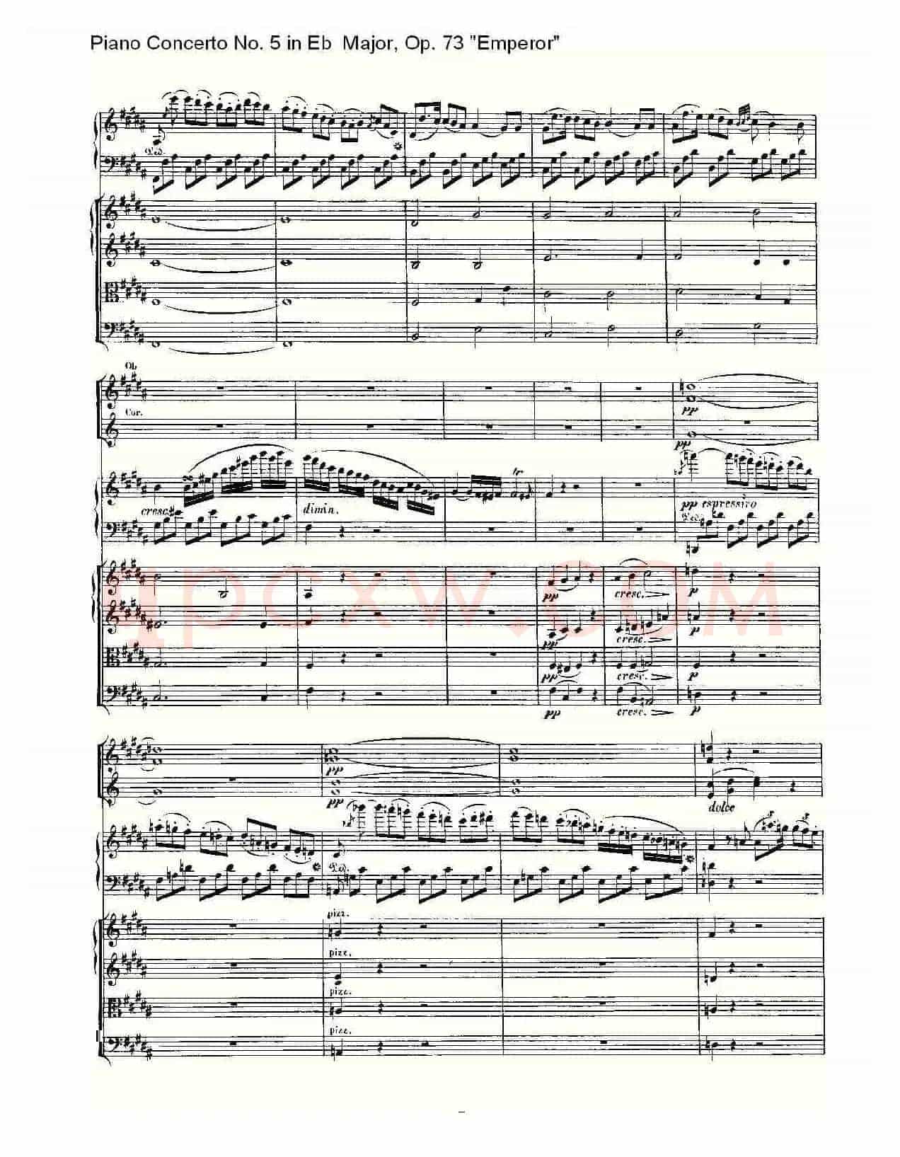 Eb大调钢琴第五协奏曲 Op.73“皇帝” 第二乐章