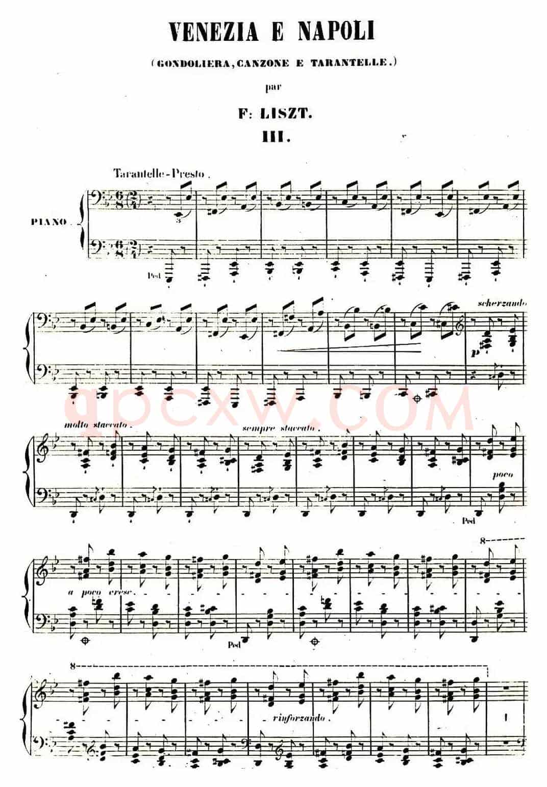 李斯特 旅游岁月 第二集遗补 威尼斯和拿波里 S.162 No.3 塔兰泰拉舞曲