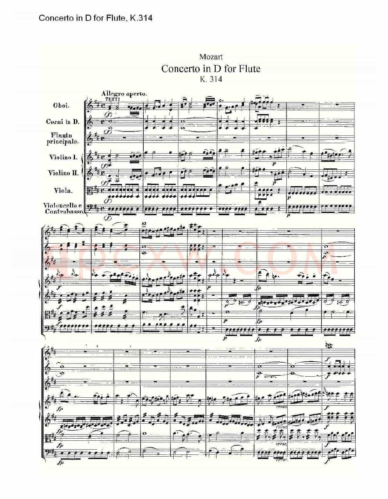 Concerto in D for Flute, K.314（D调长笛协奏曲, K.314）