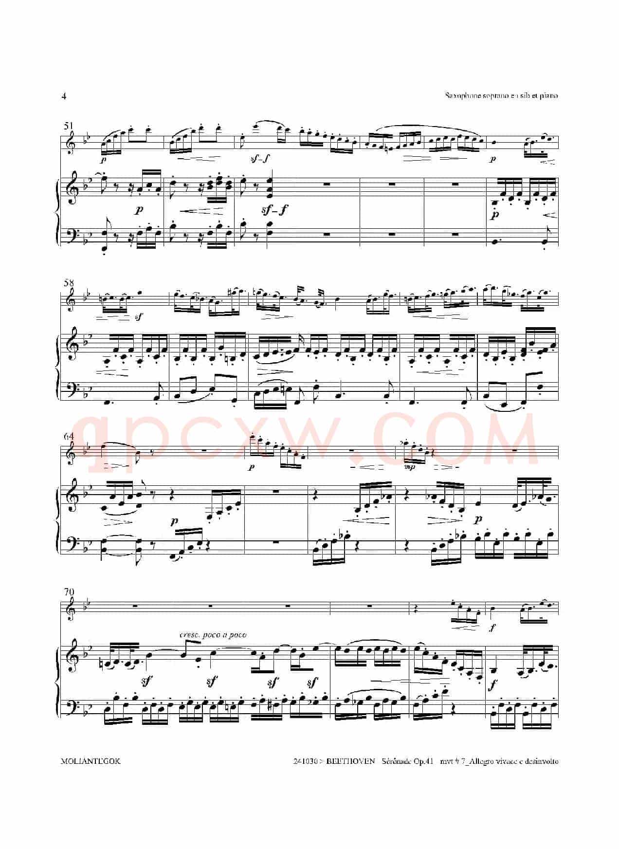 小夜曲 Op.41（高音萨克斯+钢琴伴奏）