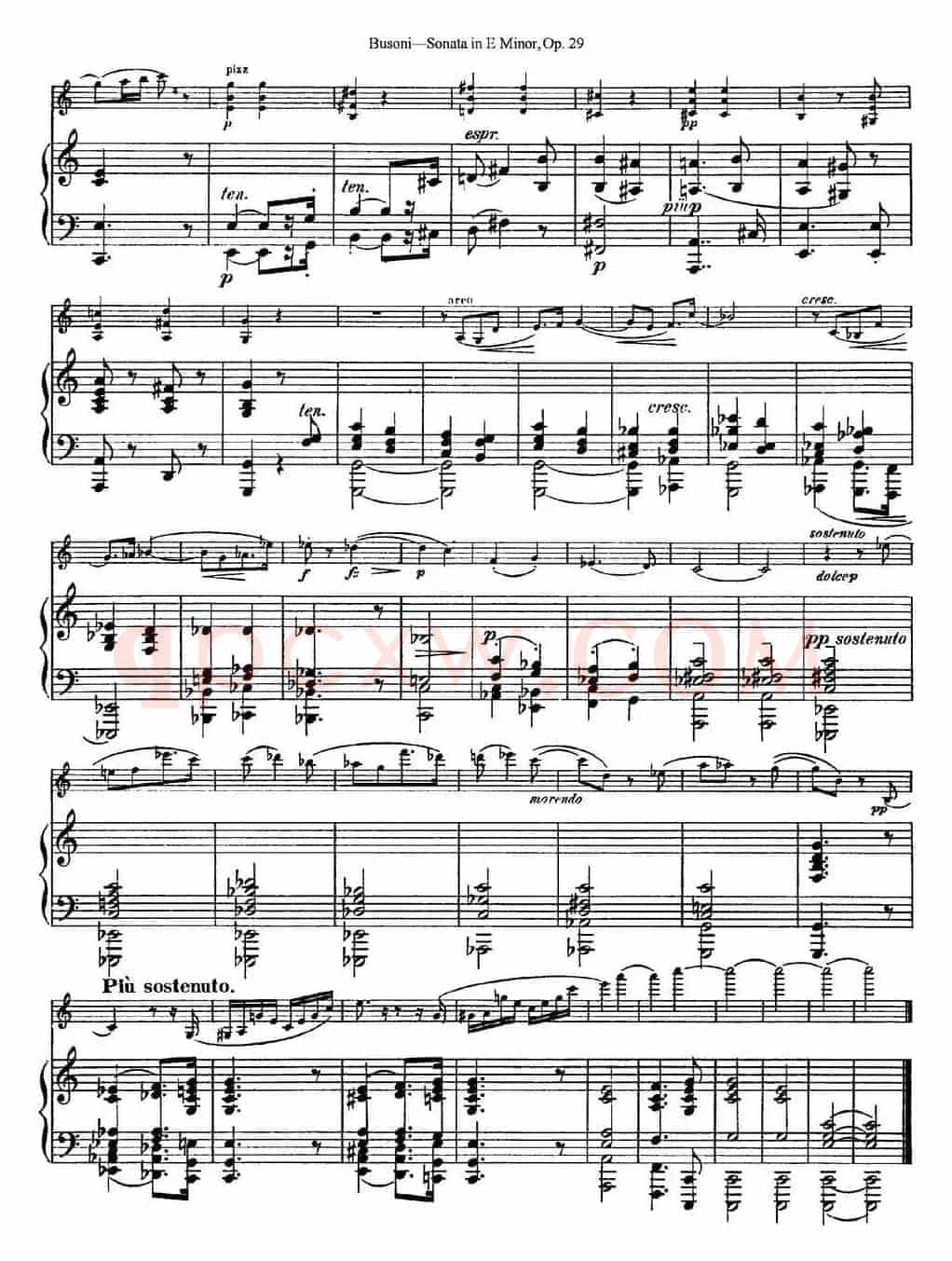 Violin Sonata No.1 in E Minor Op.29（小提琴+钢琴伴奏）