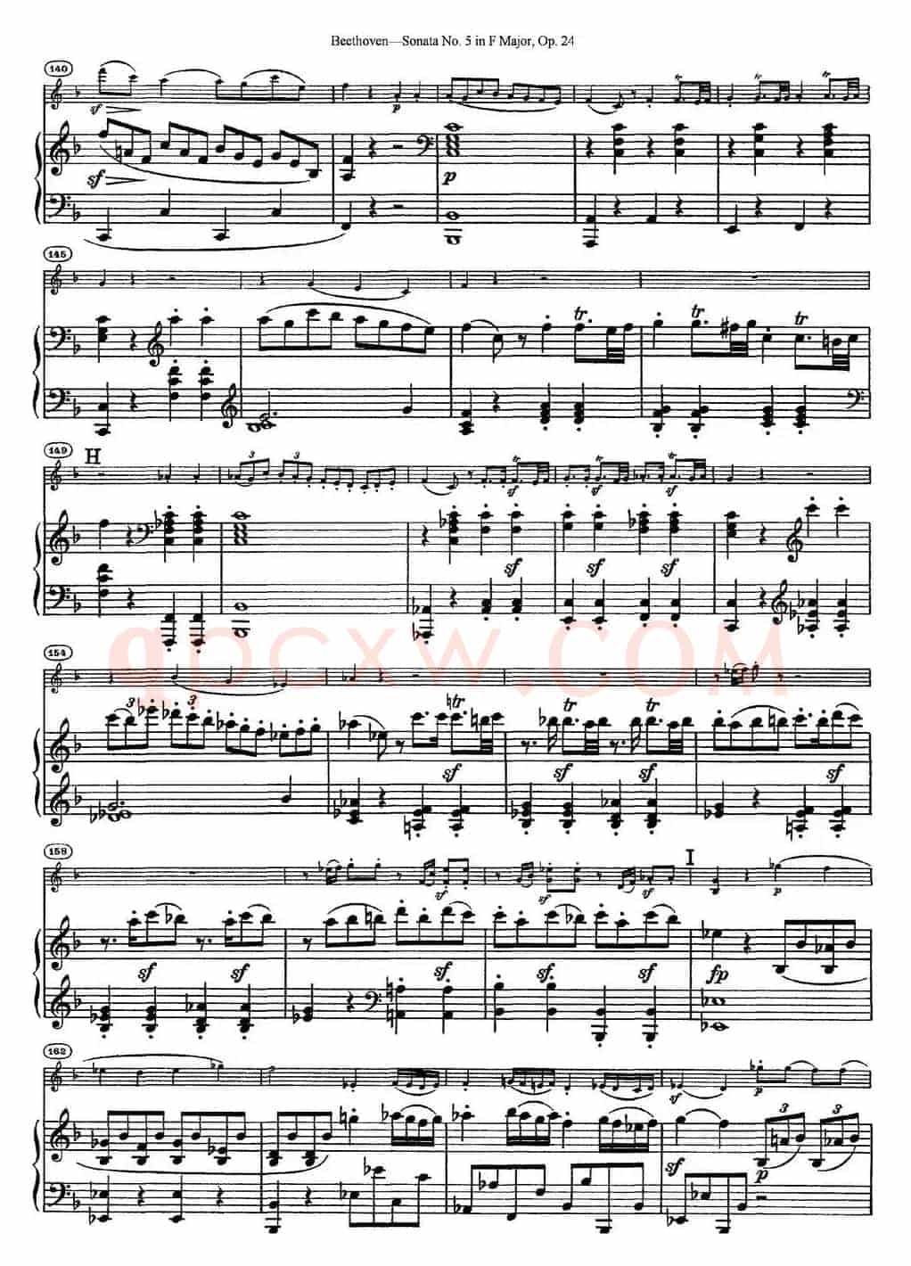 Violin Sonata No.5 in F Major Op.24（小提琴+钢琴伴奏）
