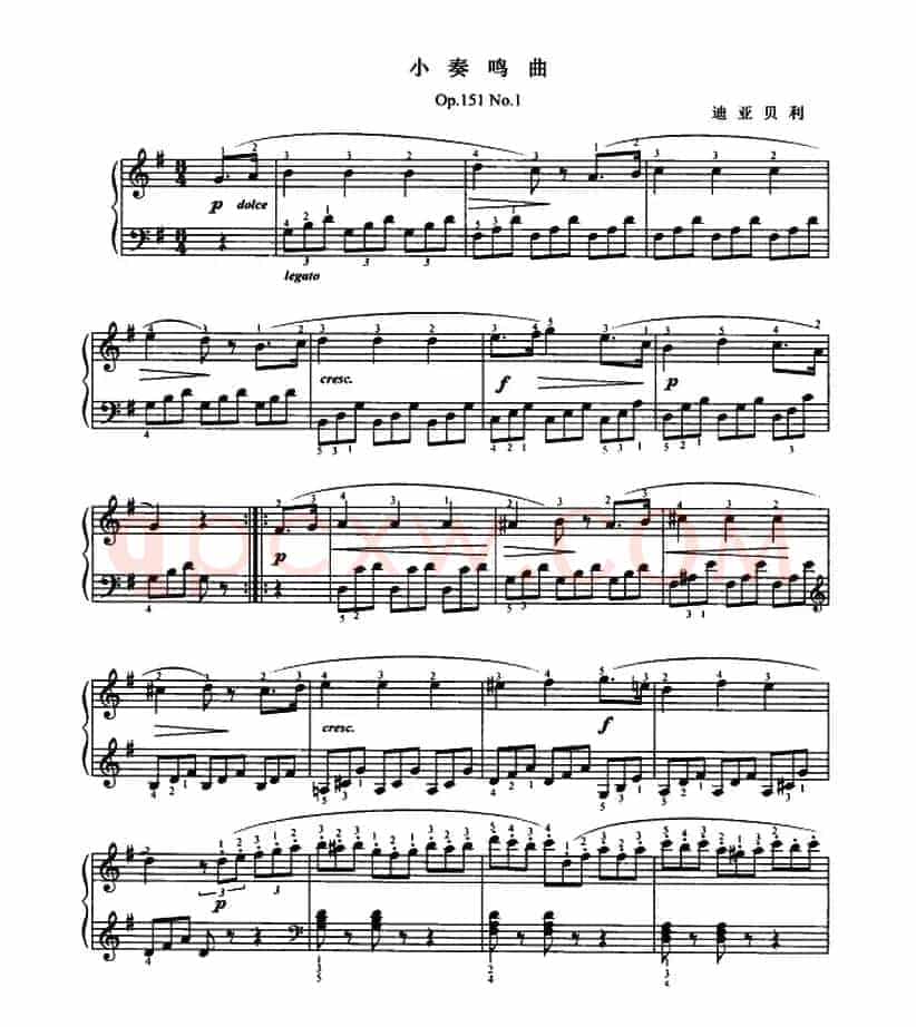 迪亚贝利小奏鸣曲（Op.151 No.1）