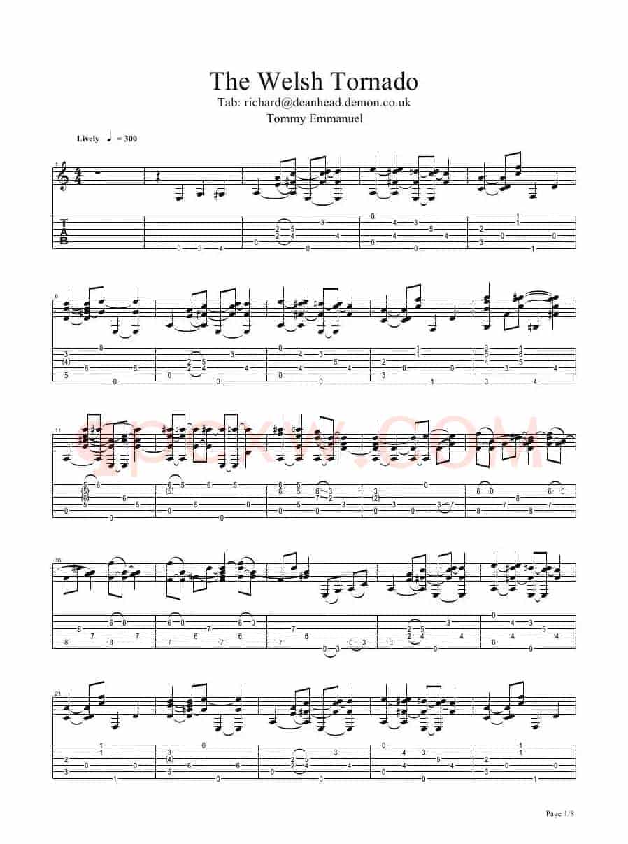 tommy emmanuel：the welsh tornado（指弹吉它）