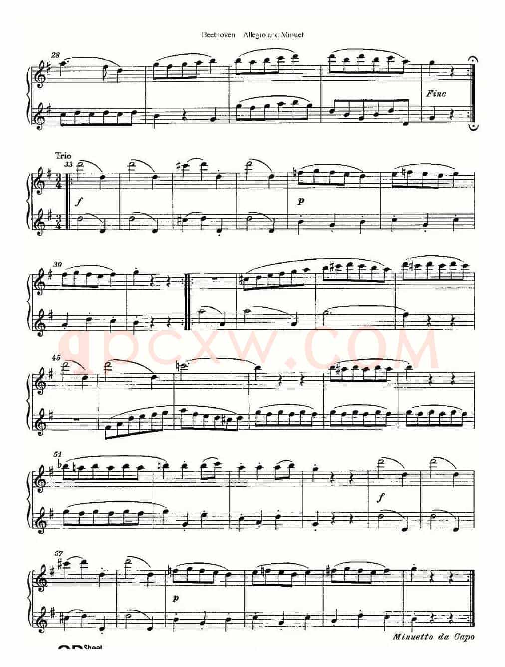 Allegro and Minuet（快板及小步舞曲）