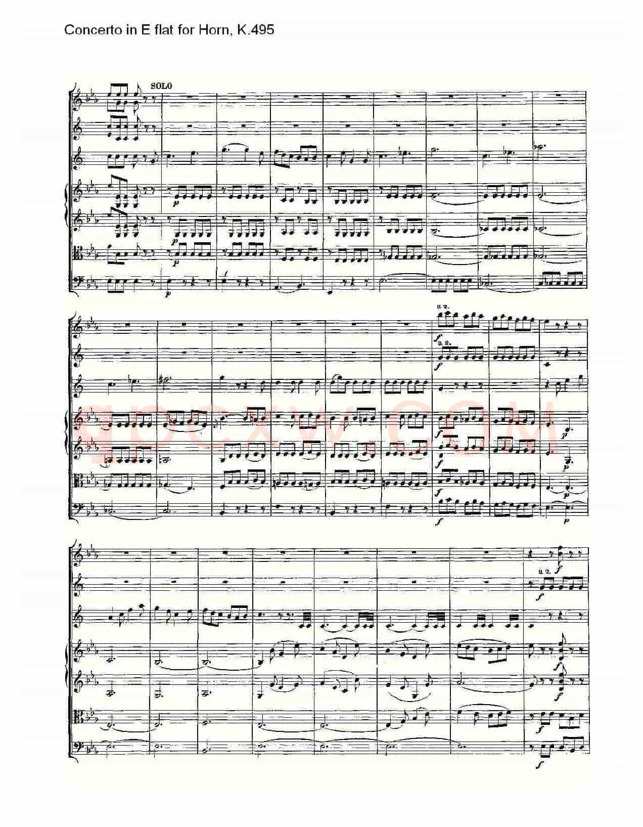 Concerto in E flat for Horn, K.495(Eb调法国号协奏曲, K.4)