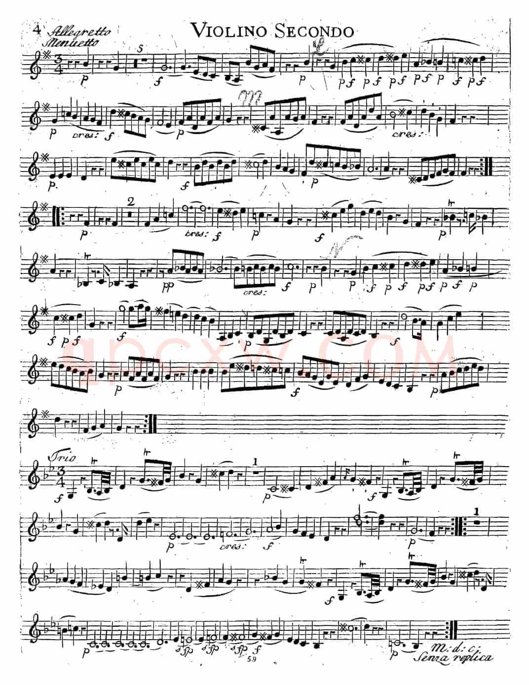 Mozart《Quartet No.14 in G Major,K.387》（Violin 2分谱）